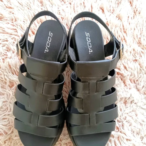 Soda black chunky heel sandals - Picture 3 of 8